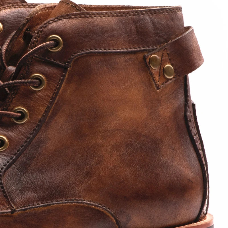 Fanum | Herren Retro Stiefeletten mit Rundem Zeh