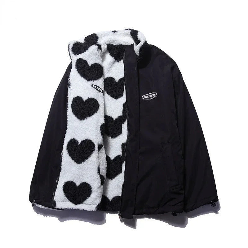 Amelia – Wendbare Jacke mit Herzmotiv