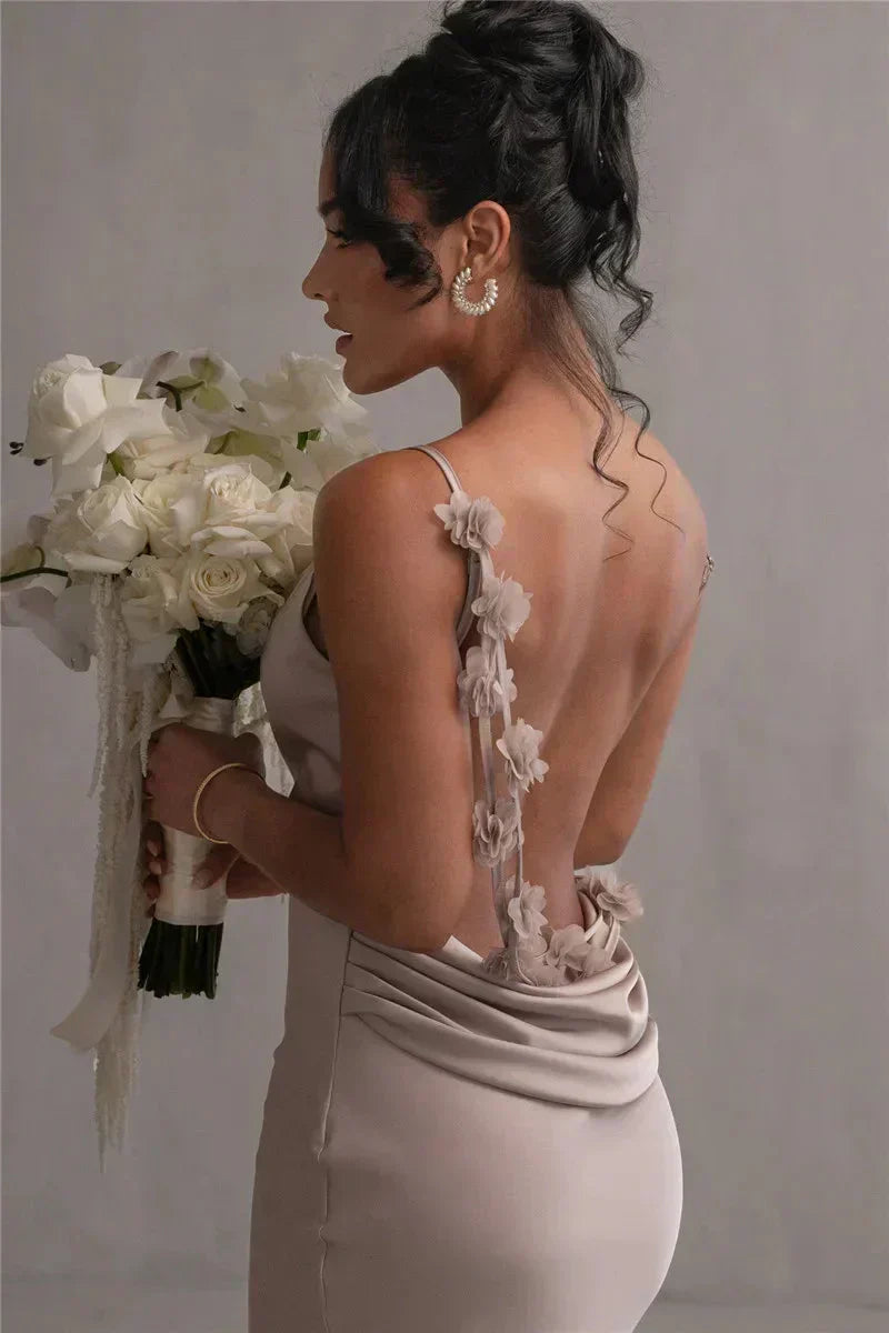Cassiane - Satin Kleid mit Blumenmuster