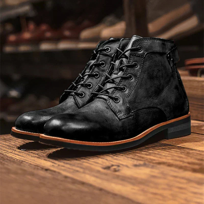 Fanum | Herren Retro Stiefeletten mit Rundem Zeh