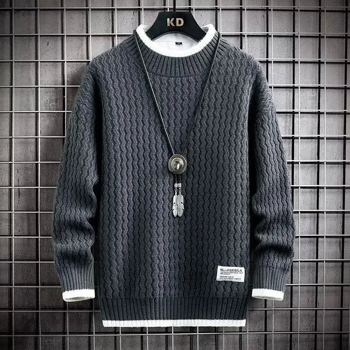 Levi | Pullover mit farbigen Blöcken und Zopfmuster