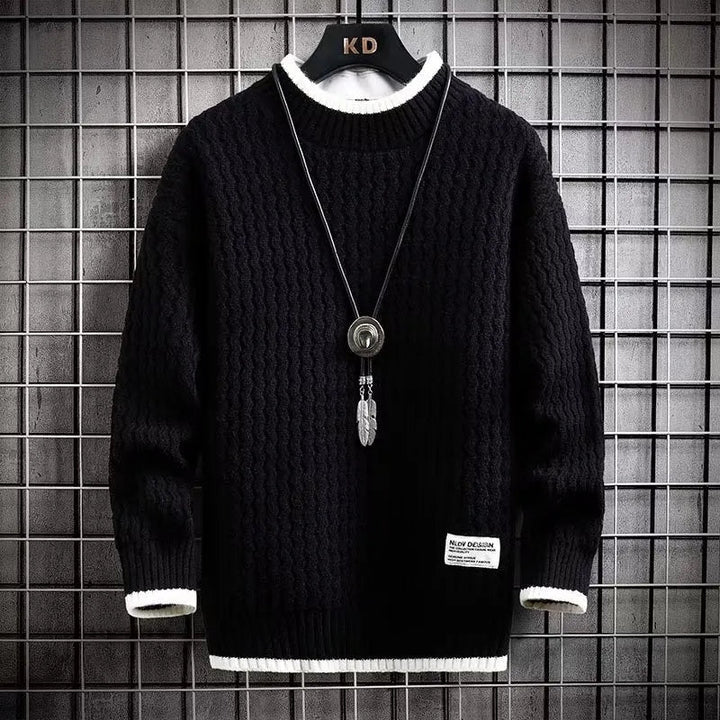 Levi | Pullover mit farbigen Blöcken und Zopfmuster