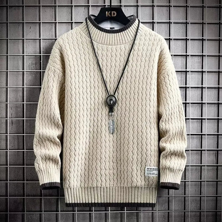 Levi | Pullover mit farbigen Blöcken und Zopfmuster