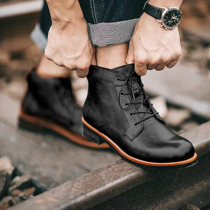 Fanum | Herren Retro Stiefeletten mit Rundem Zeh