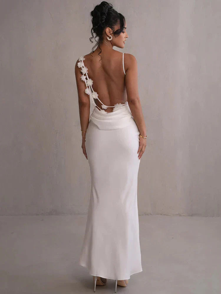 Cassiane - Satin Kleid mit Blumenmuster
