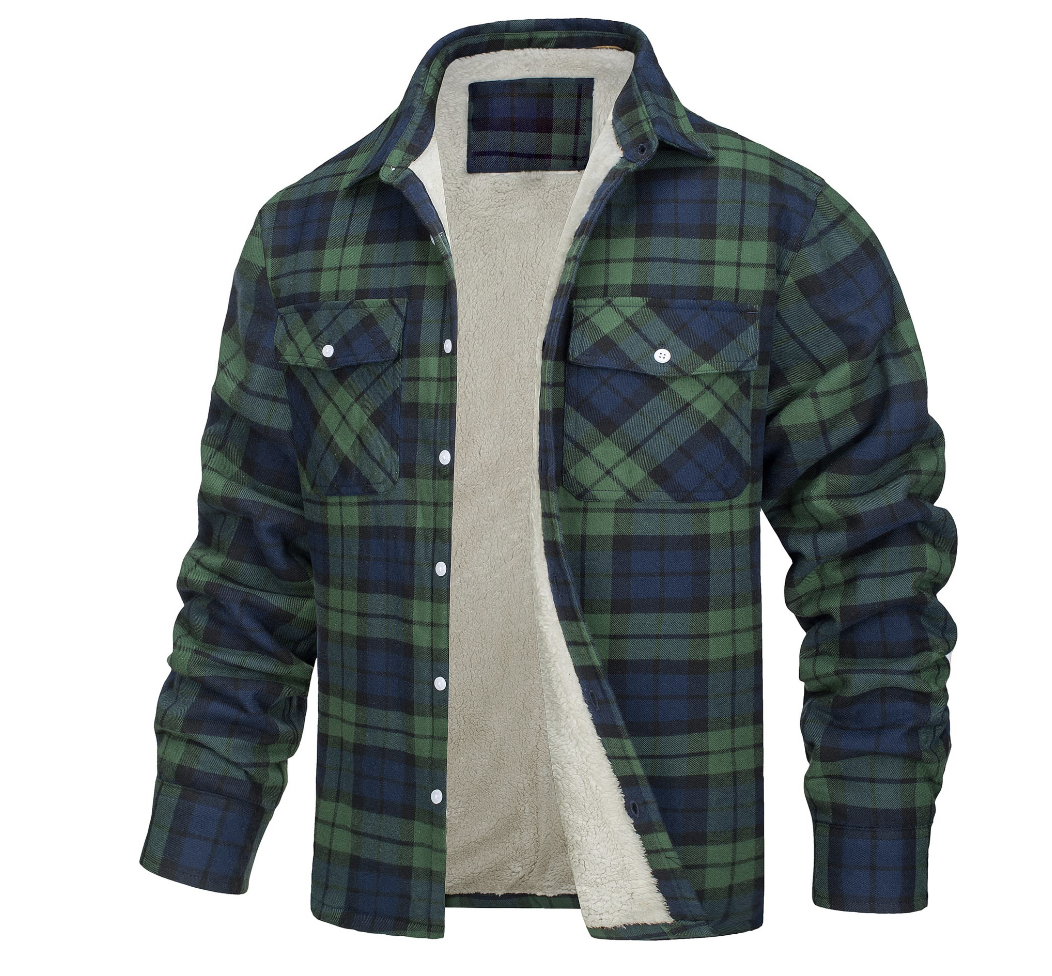 Nate™ | Herren kariertes Jacke mit Sherpa-Futter