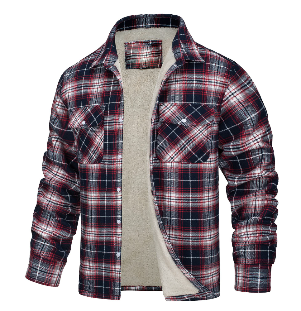 Nate™ | Herren kariertes Jacke mit Sherpa-Futter