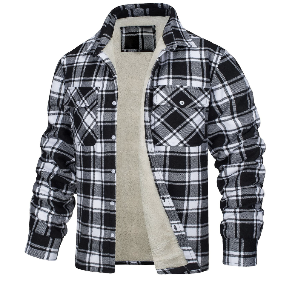 Nate™ | Herren kariertes Jacke mit Sherpa-Futter