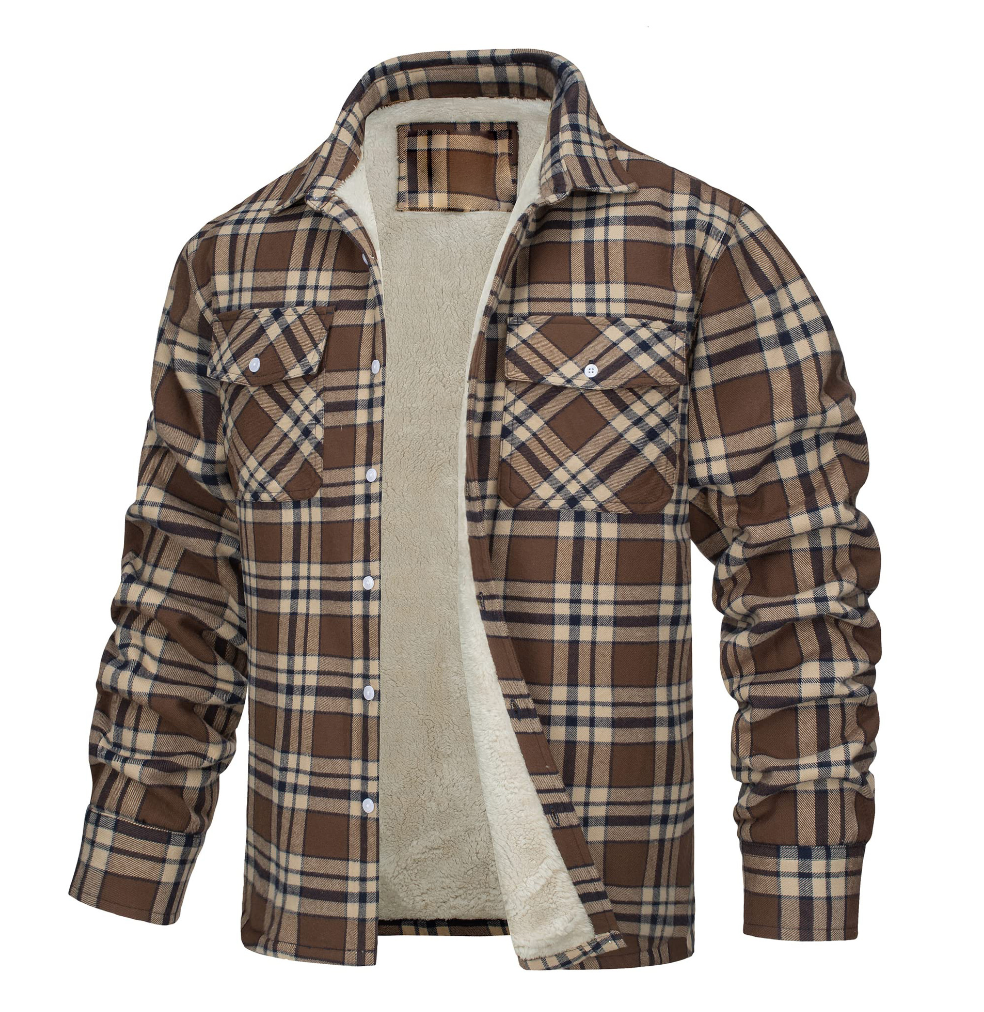Nate™ | Herren kariertes Jacke mit Sherpa-Futter