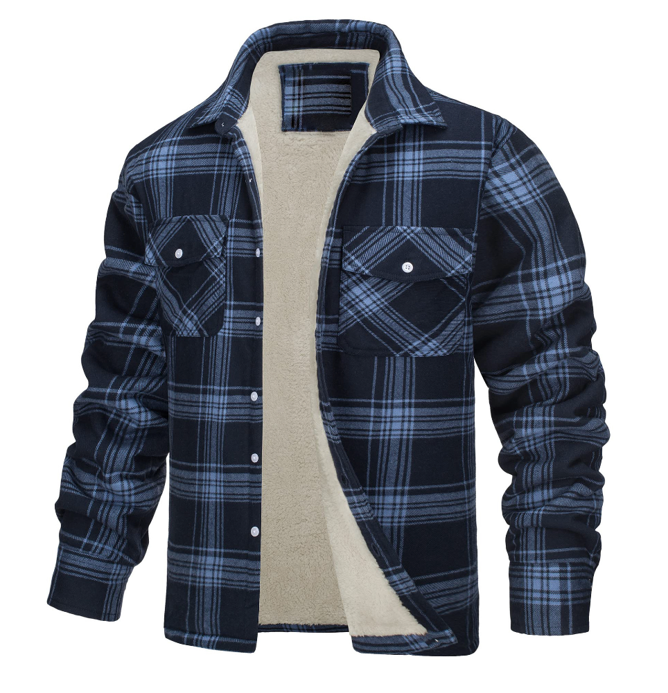 Nate™ | Herren kariertes Jacke mit Sherpa-Futter