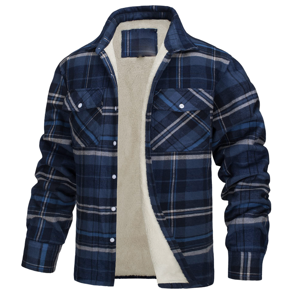 Nate™ | Herren kariertes Jacke mit Sherpa-Futter