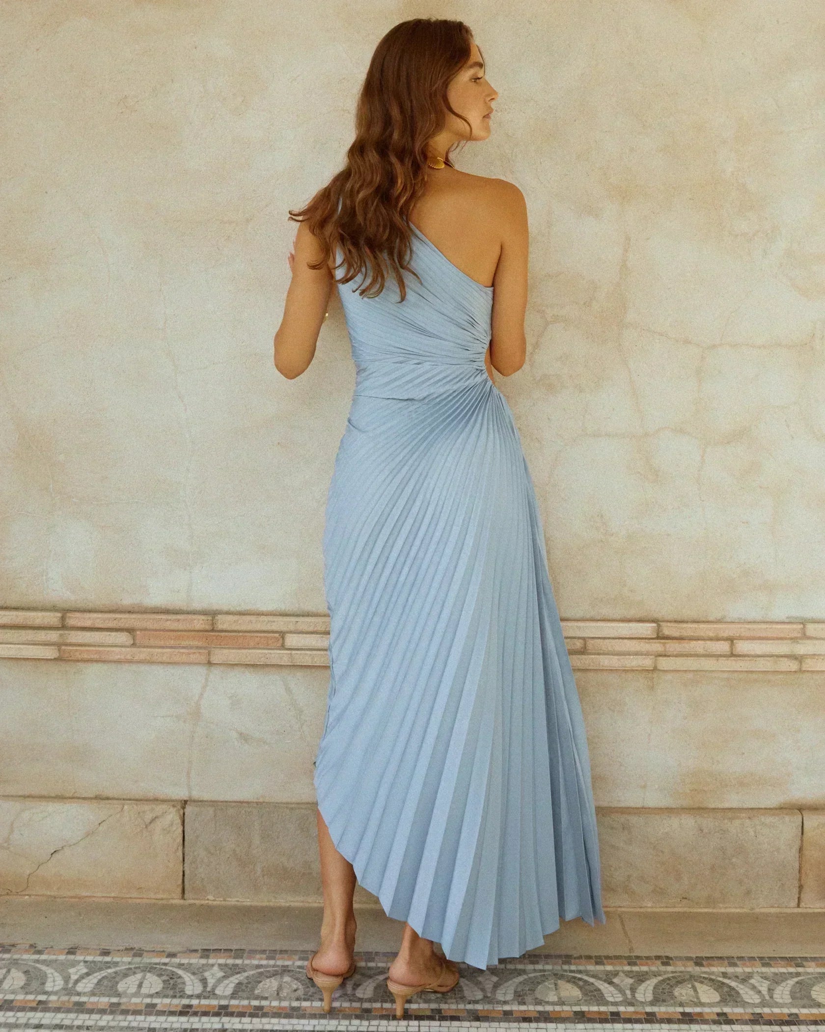 Delfina - Satin Abendkleid mit einem Träger