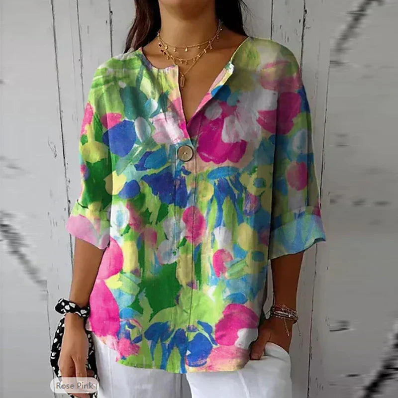 Heleina | Sommerbluse mit Blumenmuster