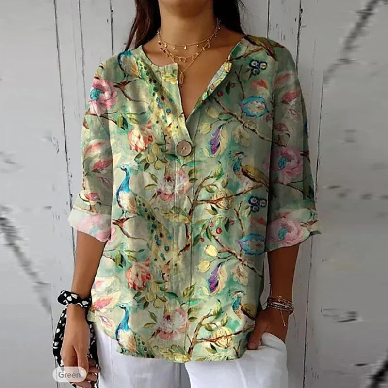 Heleina | Sommerbluse mit Blumenmuster
