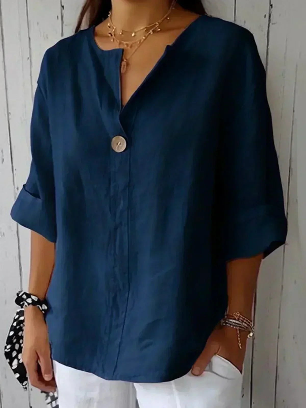 Jessa | Lockere Bluse mit V-Ausschnitt