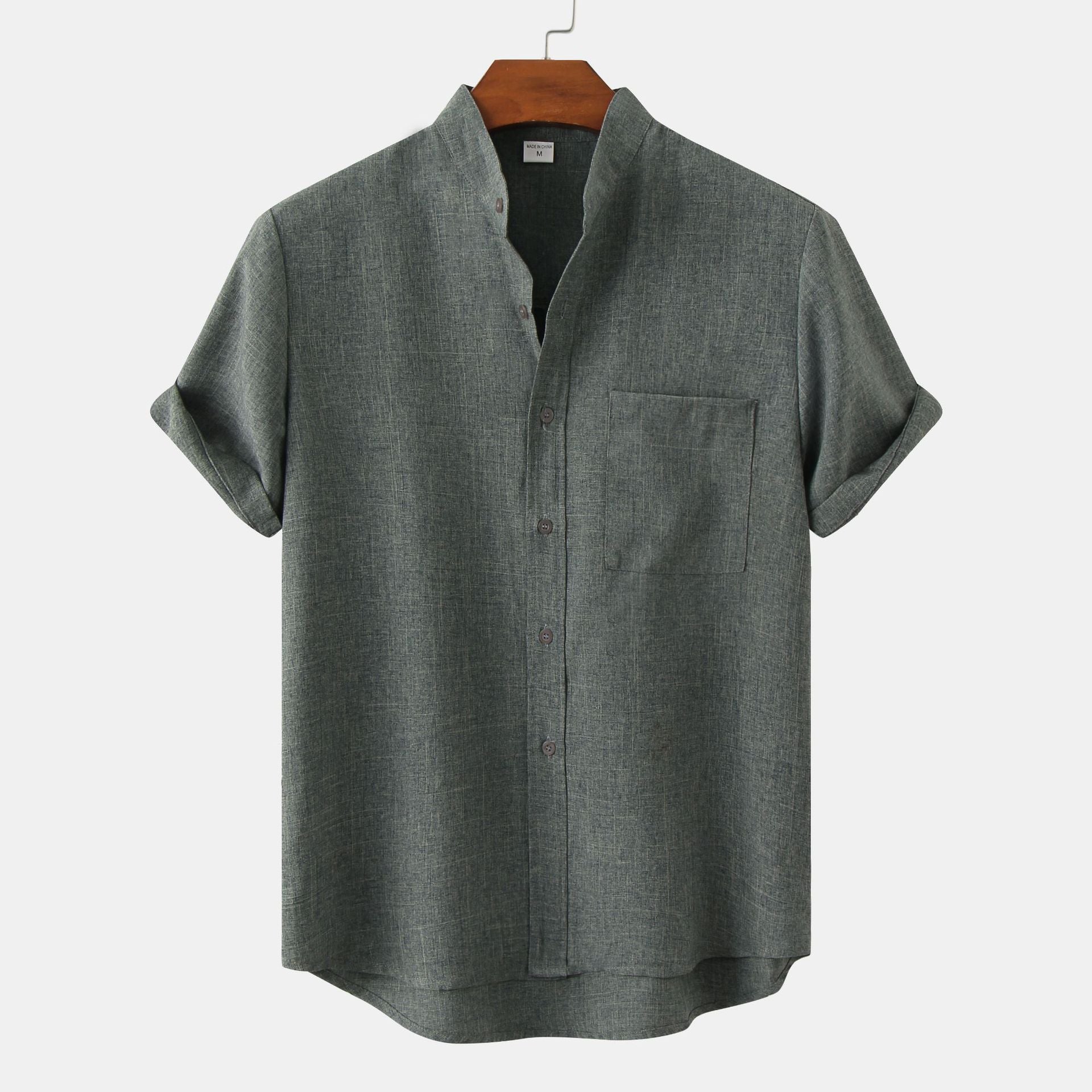 Savrani™ | Glatte Baumwollbluse mit Knöpfen.