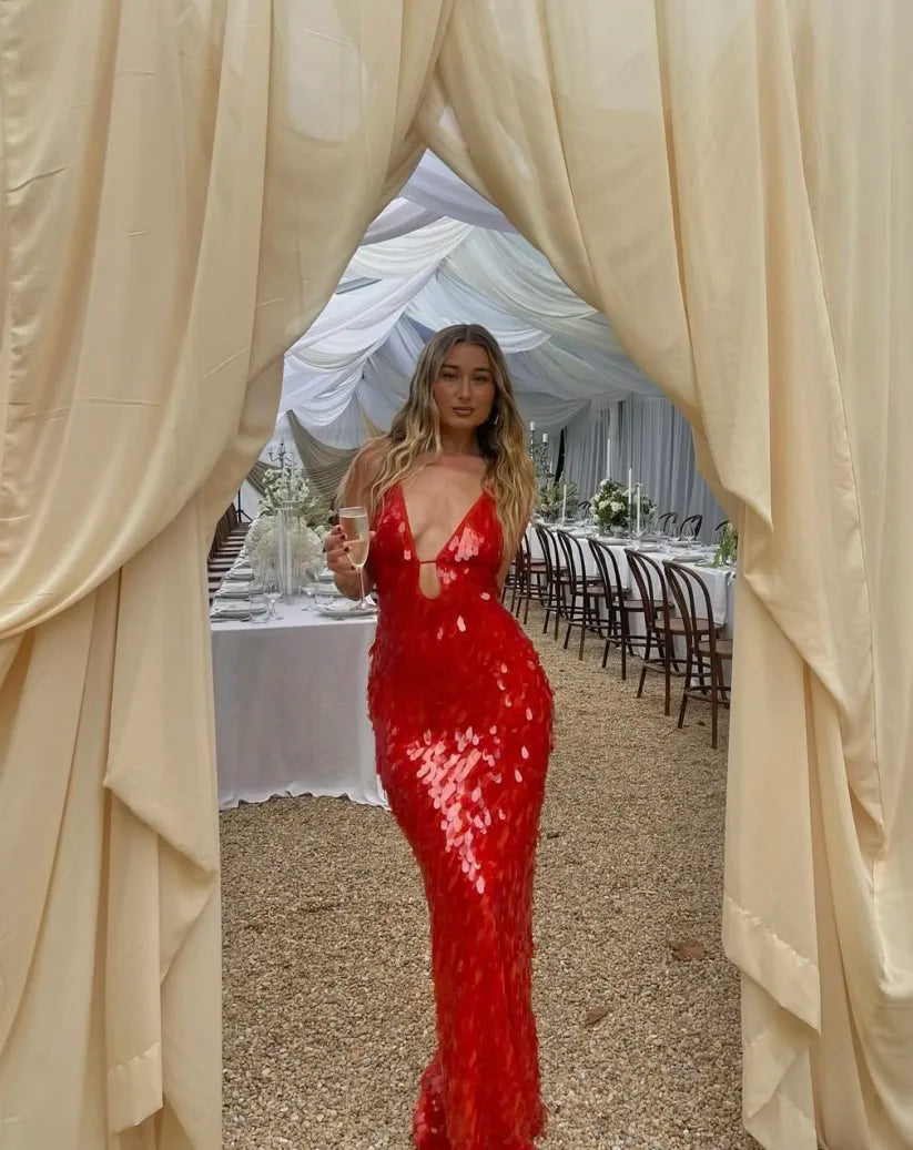 Kailani | Lange Maxikleid mit Pailletten