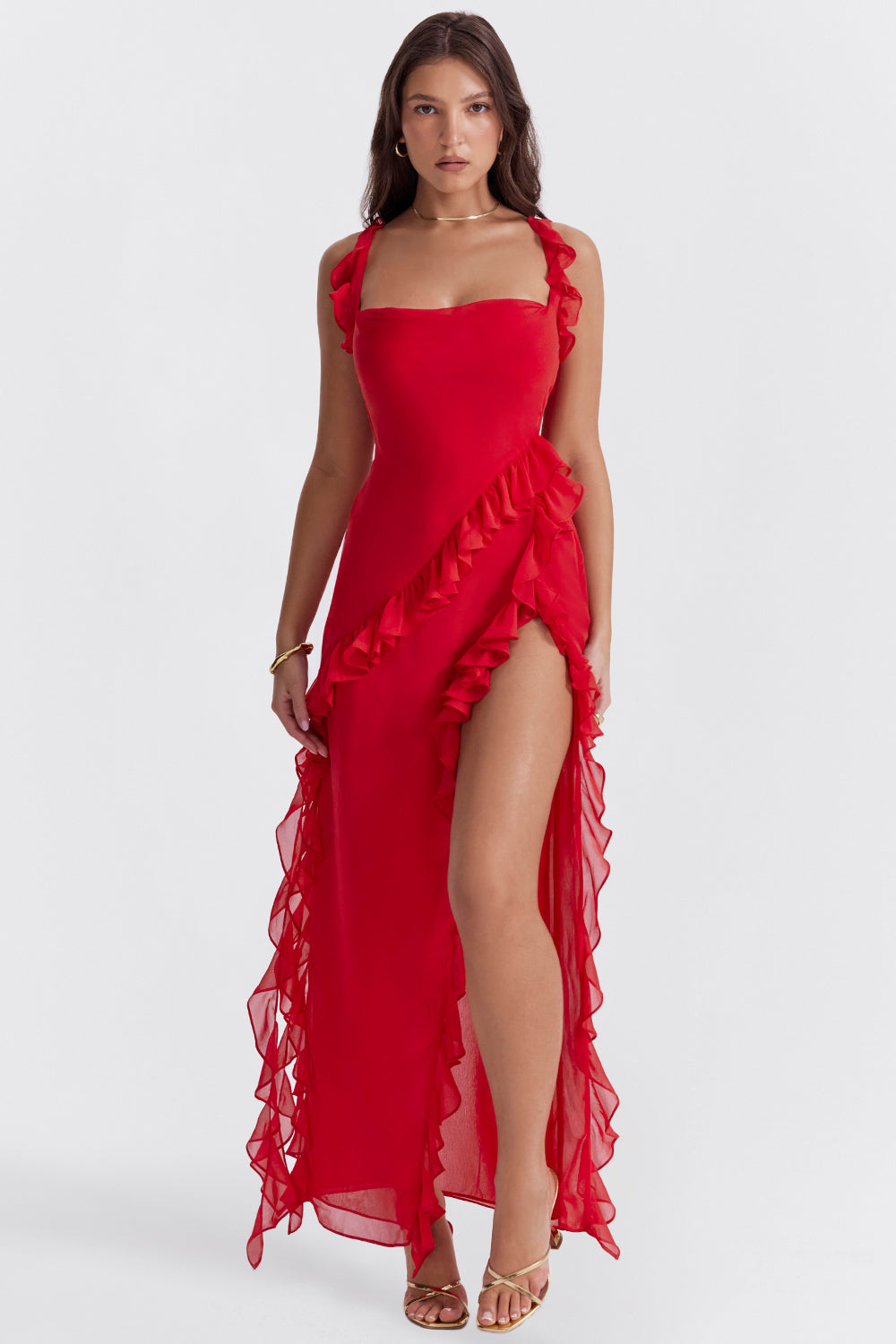 Meissa | Kleid mit asymmetrischen Rüschen