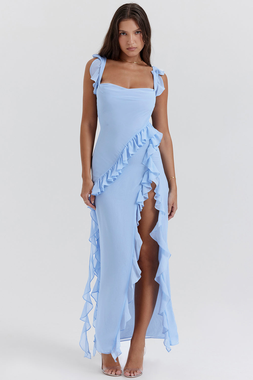 Meissa | Kleid mit asymmetrischen Rüschen