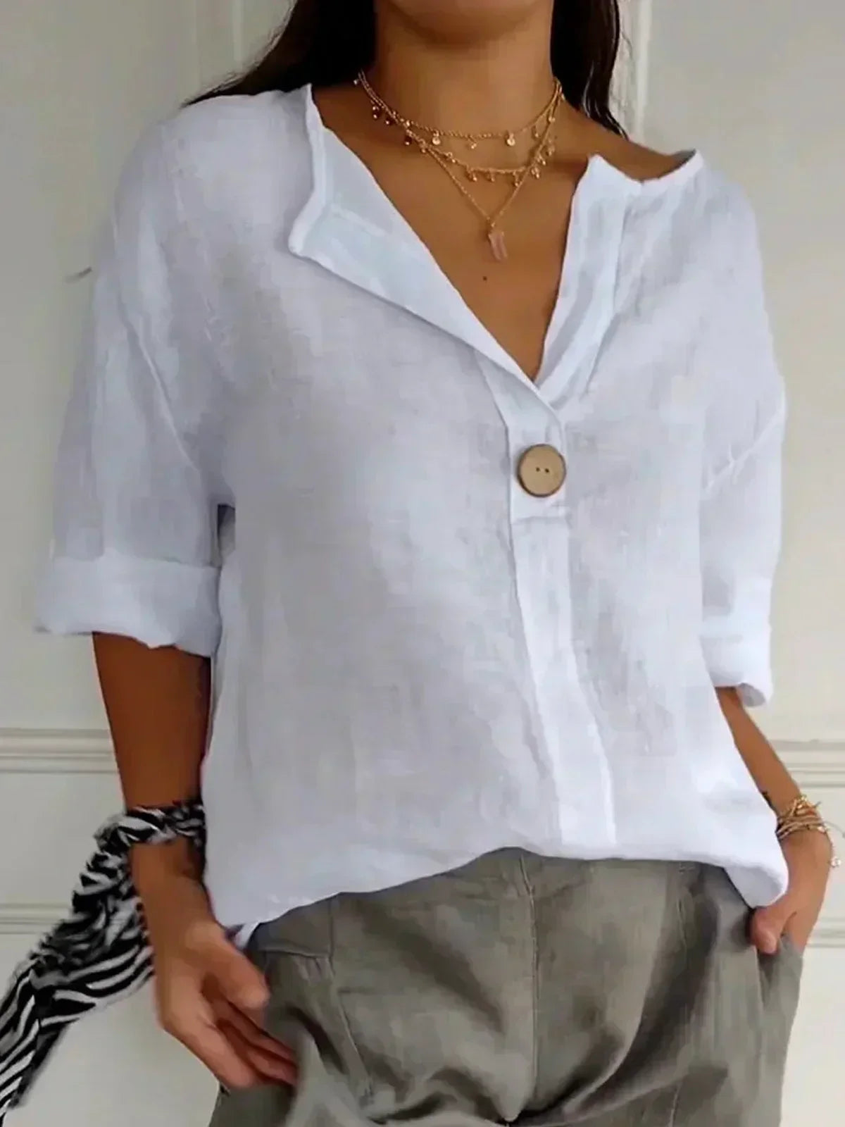 Jessa | Lockere Bluse mit V-Ausschnitt