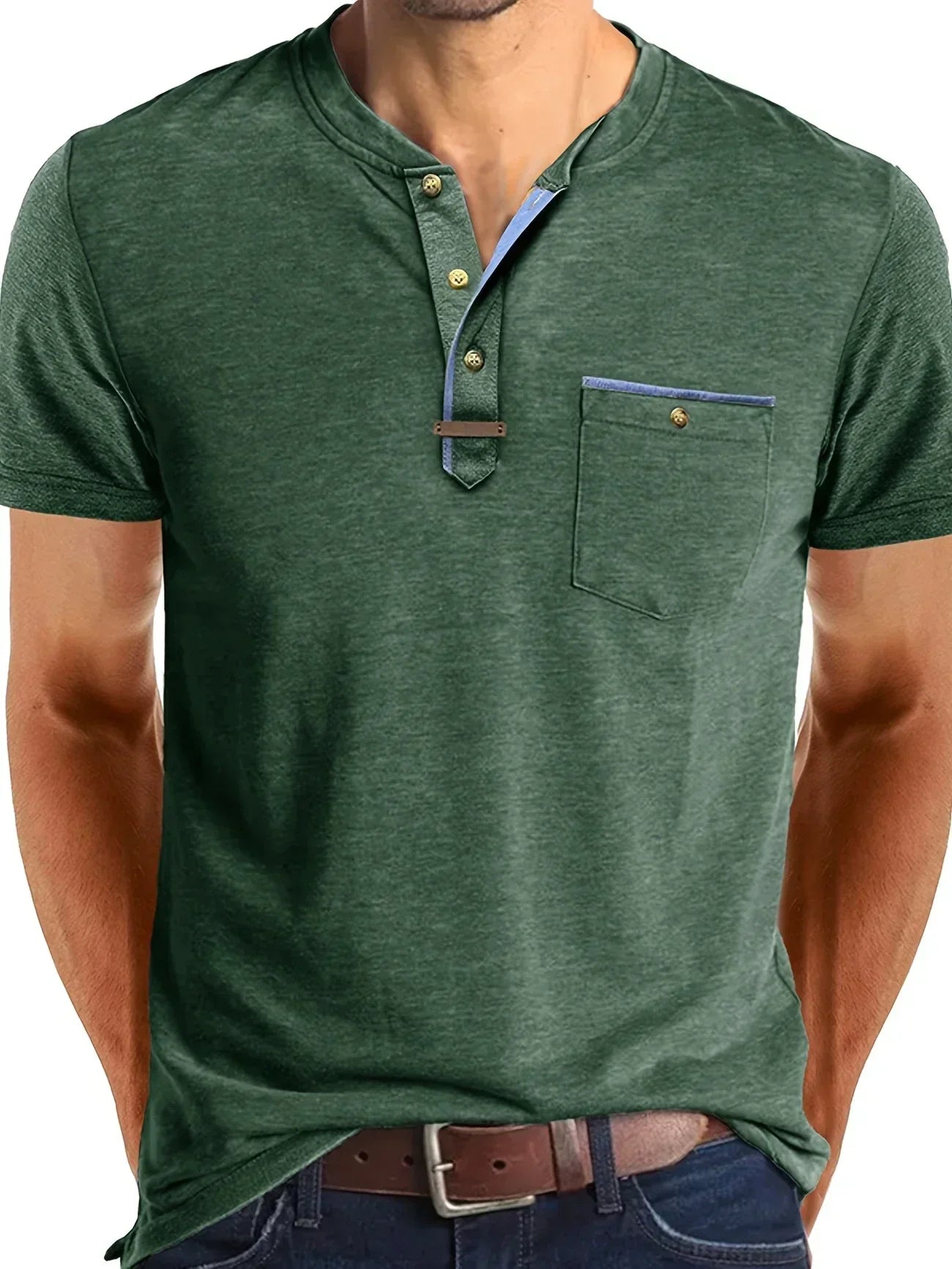 Savrani™ | Elegantes T-Shirt mit Rundhalsausschnitt und Tasche