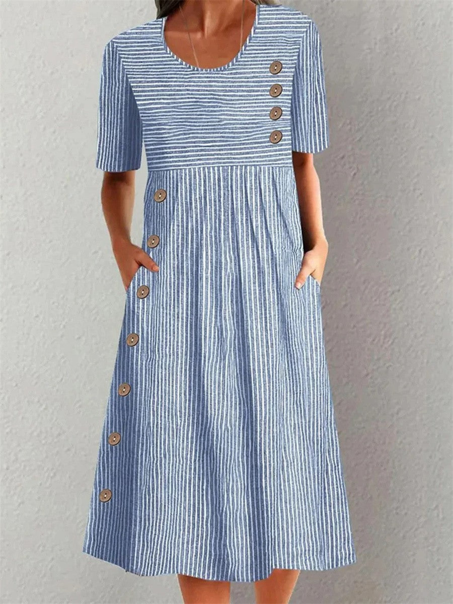 Lenna | Midi-Kleid aus gerippter Baumwolle