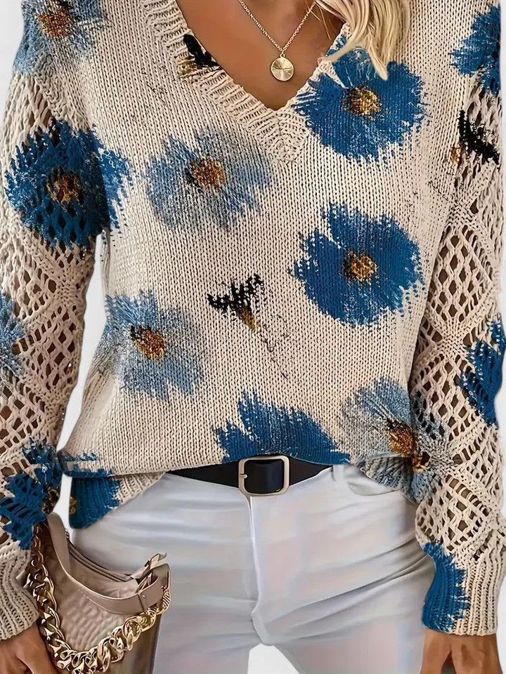 Aurélie | Eleganter Pullover mit floralem Muster