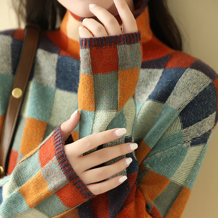 Mabel | Pullover mit Rollkragen im Patchwork-Stil