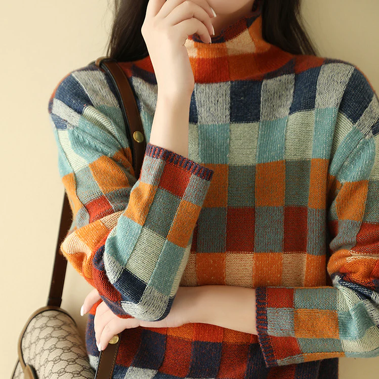 Mabel | Pullover mit Rollkragen im Patchwork-Stil