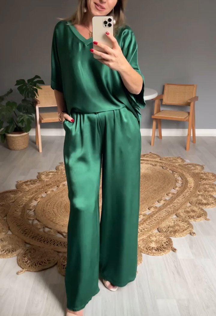 Elena | Lässiges zweiteiliges Set mit Rundhalsausschnitt