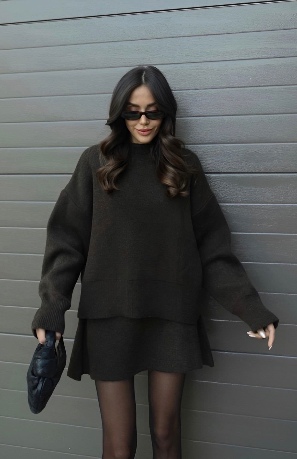 Julavine – Stylisches Oversize-Set aus Pullover und Rock