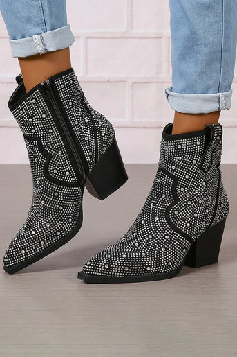 Melas | Elegante Stiefeletten mit Patchwork und Reißverschluss