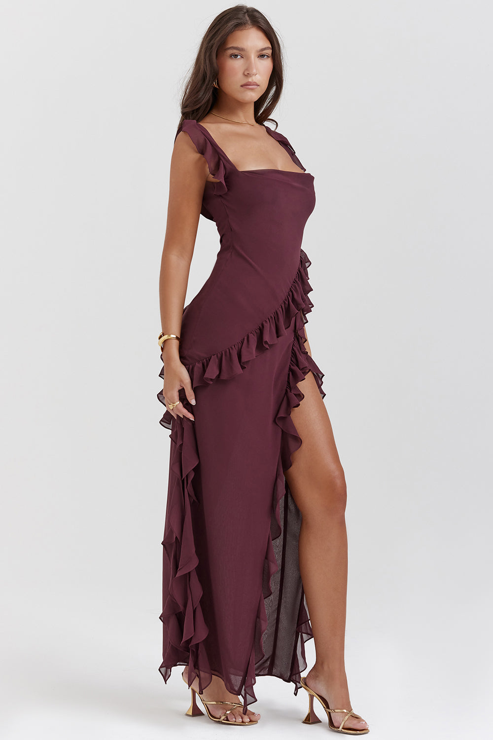 Meissa | Kleid mit asymmetrischen Rüschen