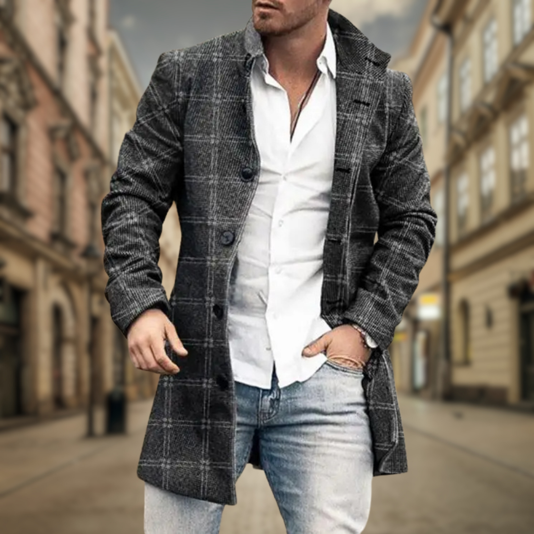 Mack | Stilvoller Wollmantel im Schrägdesign
