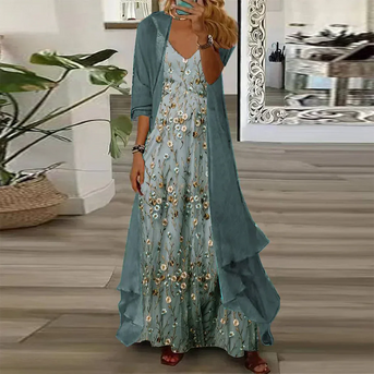 Mara | Maxikleid mit Jacke (2-Teiliges Set)
