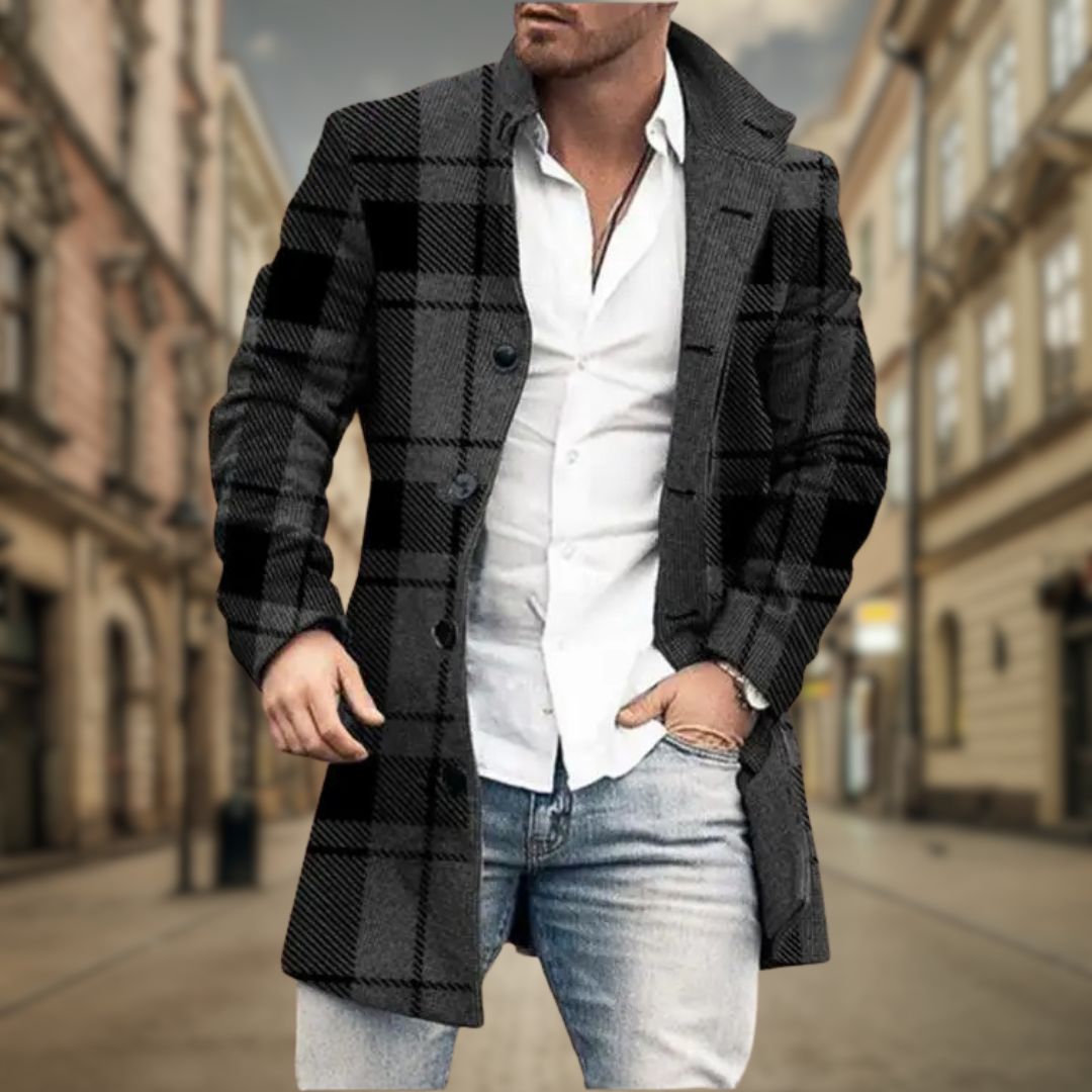 Mack | Stilvoller Wollmantel im Schrägdesign