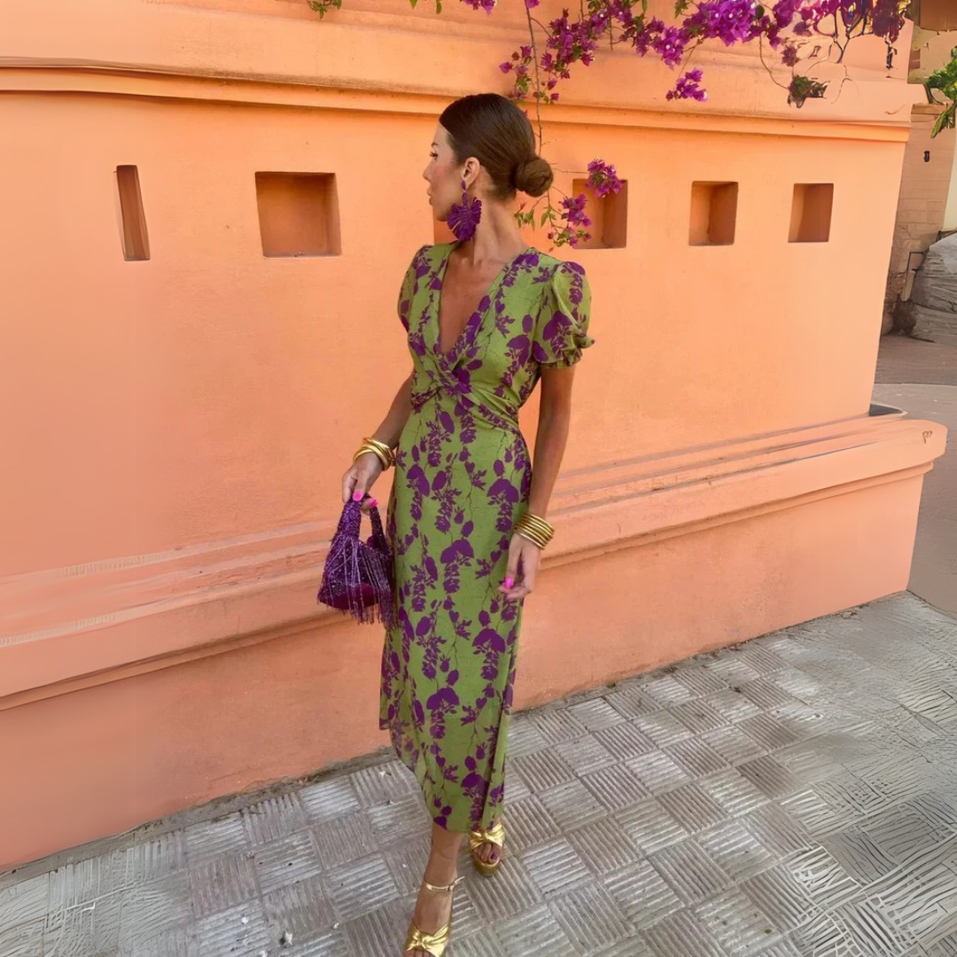 Danielle™ | Blumen Midi Kleid