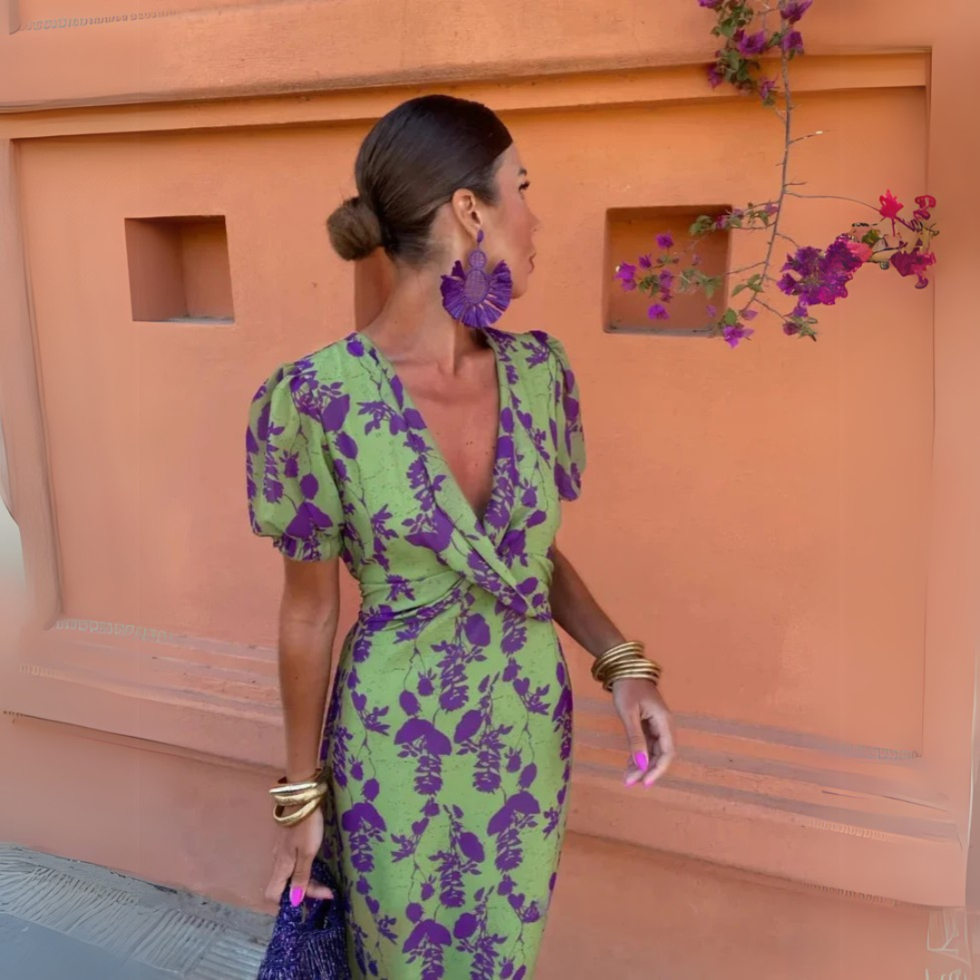 Danielle™ | Blumen Midi Kleid