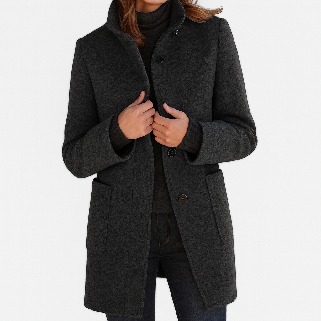 Elvira – Eleganter Mantel mit hohem Kragen