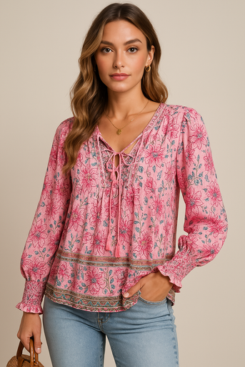 Arya | Boho Blossom Jungenbluse