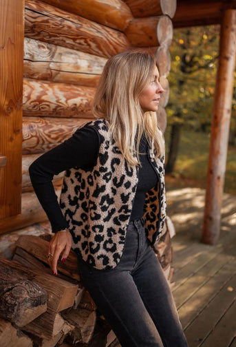 Leana | Weste mit Leopardenmuster