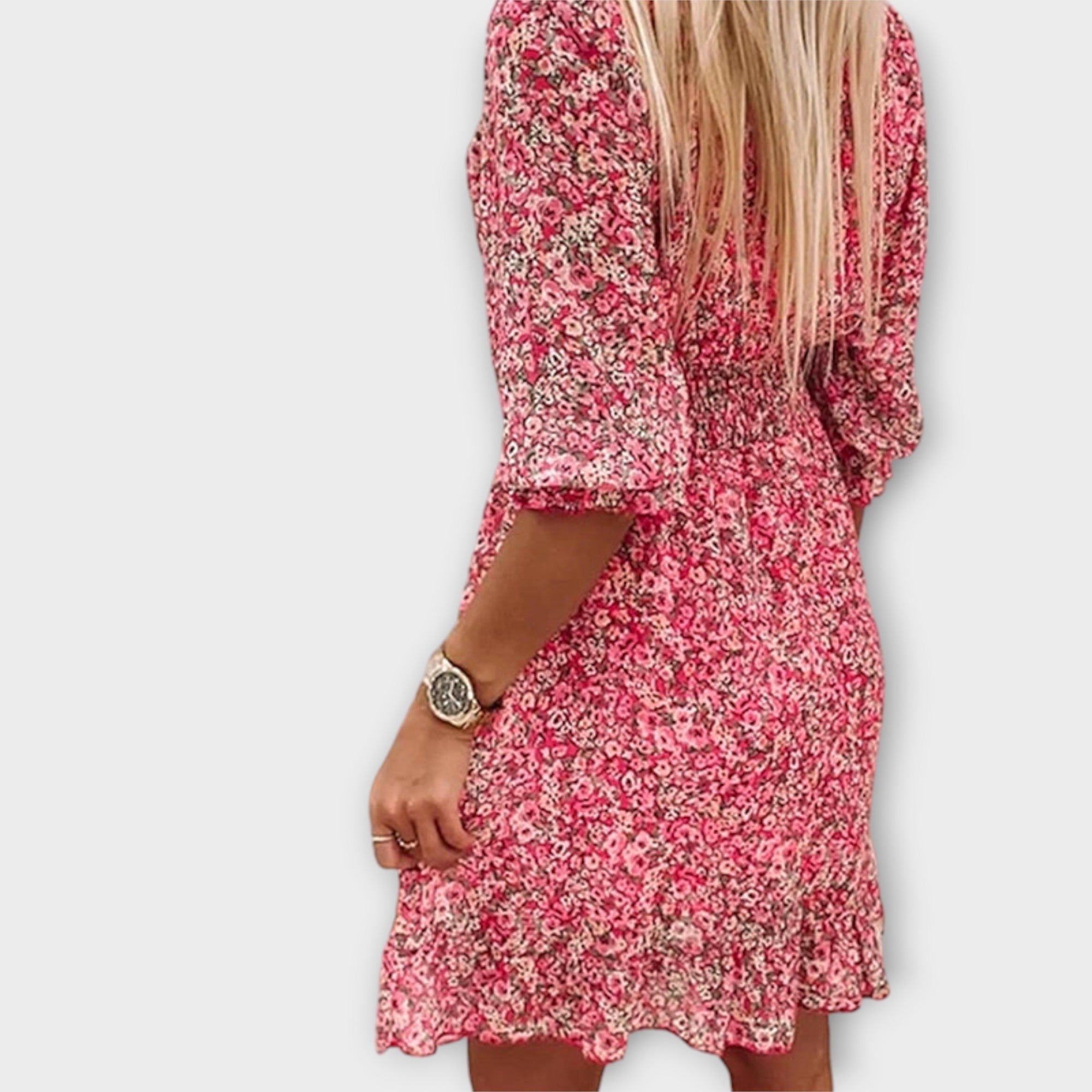 Marianna | Blumen Kleid mit Puffärmeln