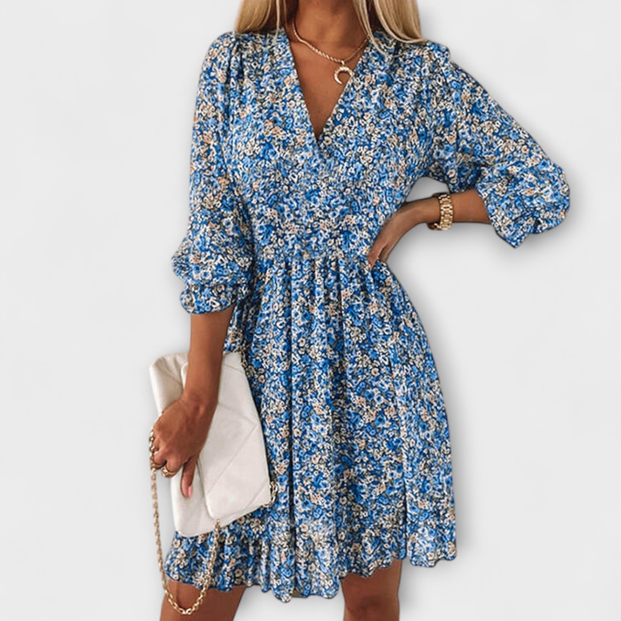 Marianna | Blumen Kleid mit Puffärmeln