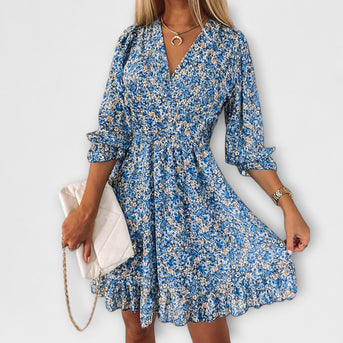 Marianna | Blumen Kleid mit Puffärmeln