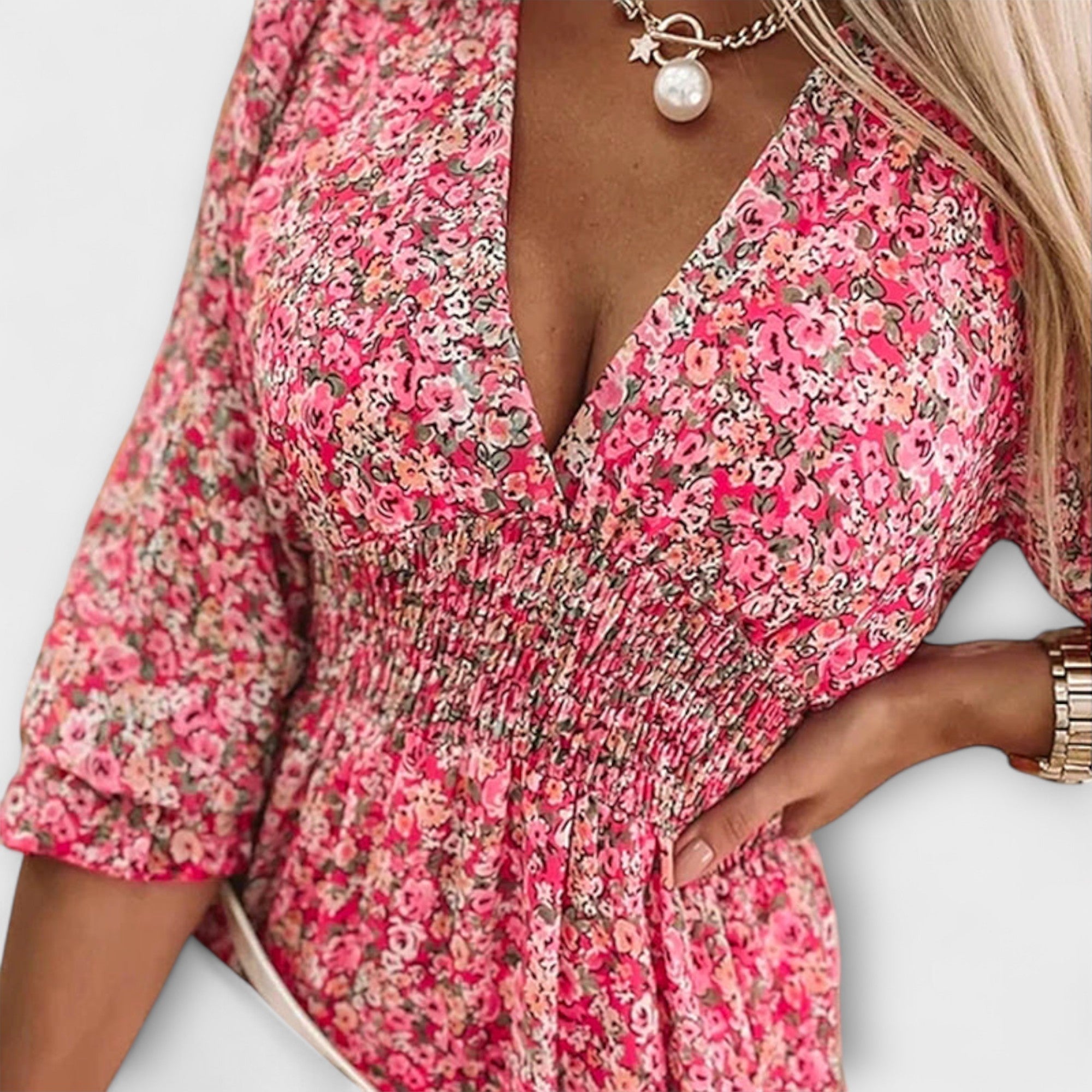 Marianna | Blumen Kleid mit Puffärmeln