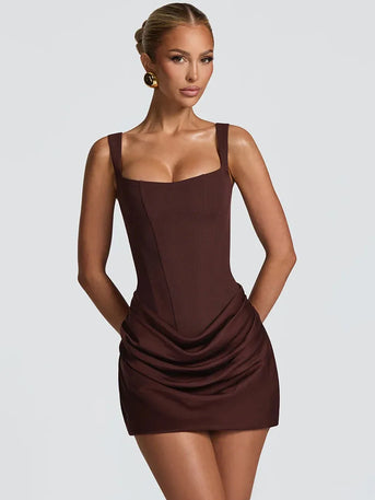 Rosivellea – Figurbetontes Raffung Mini-Kleid