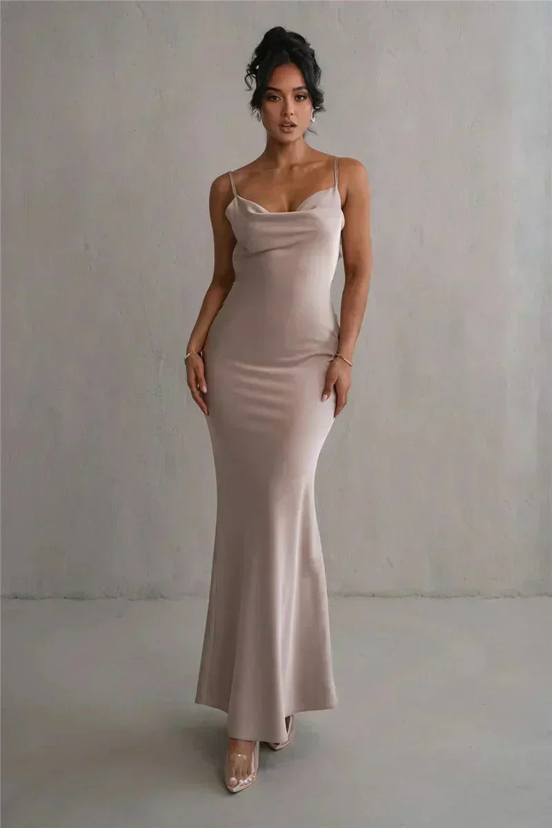 Cassiane - Satin Kleid mit Blumenmuster