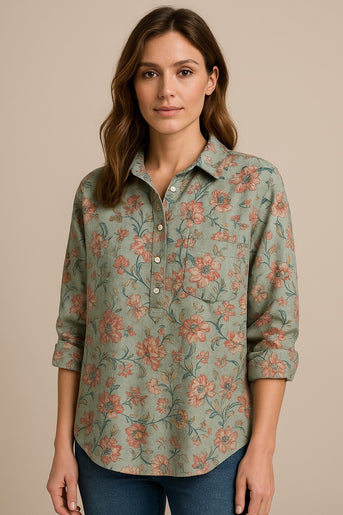 Anita | Klassische Blumenbluse