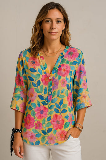 Heleina | Sommerbluse mit Blumenmuster