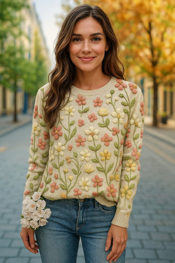 Gertruda | Pullover mit Blumenmuster